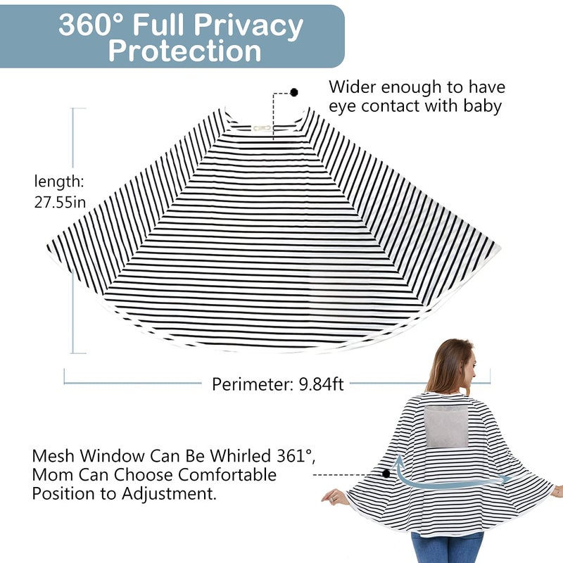 LUCINE Baby Nursing Cover & Nursing Poncho - Multi Use Cover for Baby Car Seat Canopy, Shopping Cart Cover, Stroller Cover, 360° Full Privacy Breastfeeding Coverage, Baby Shower Gifts for Boy&Girl - Image 5